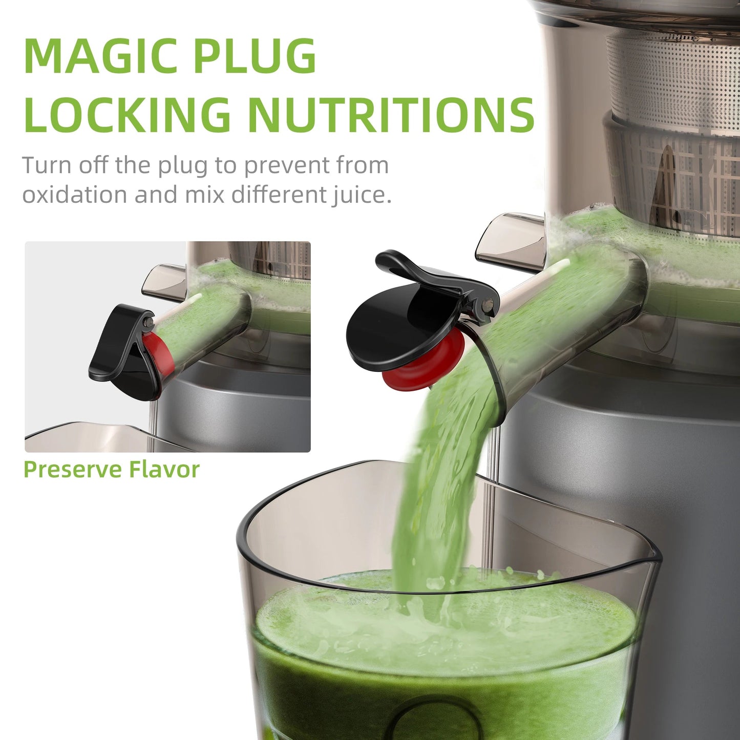 Cold Press Juicer 200W – Wide Feed for Whole Fruits